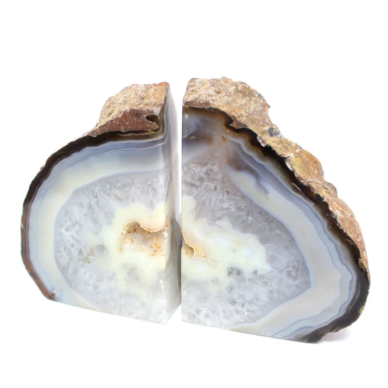 Geode Book End Natural Agate Bookend Pair