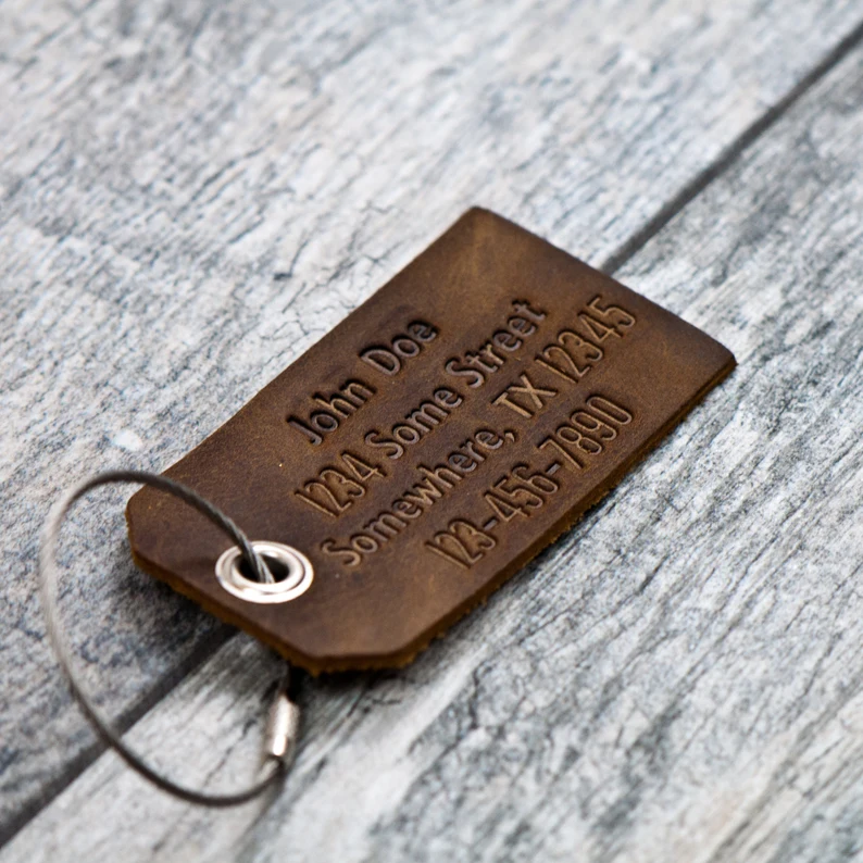 Personalized Custom Leather Luggage Tags