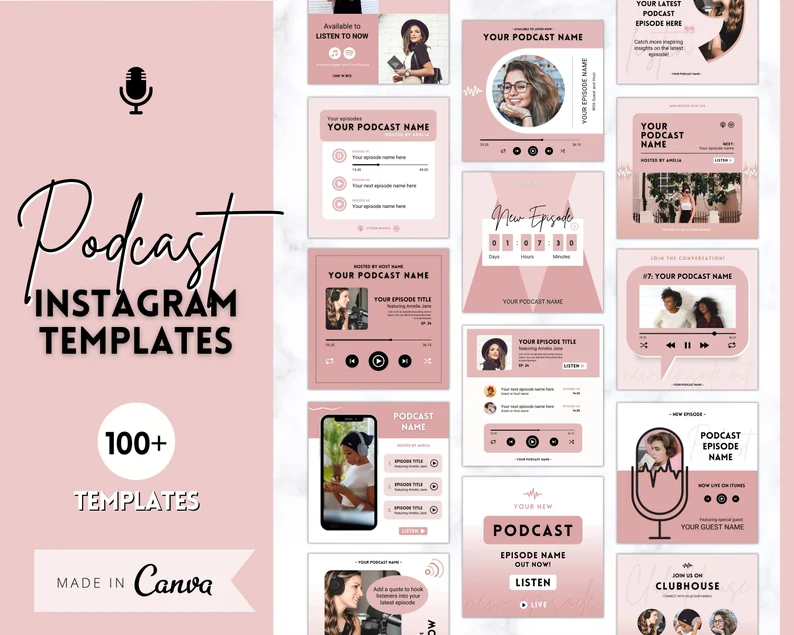 100 Podcast Instagram Templates