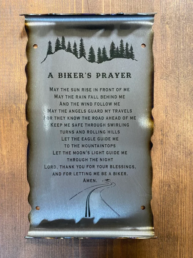 A Bikers Prayer Plaque