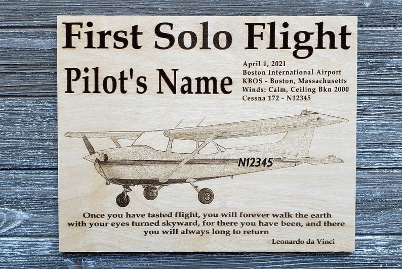 Aviation Plaque Pilot Gift