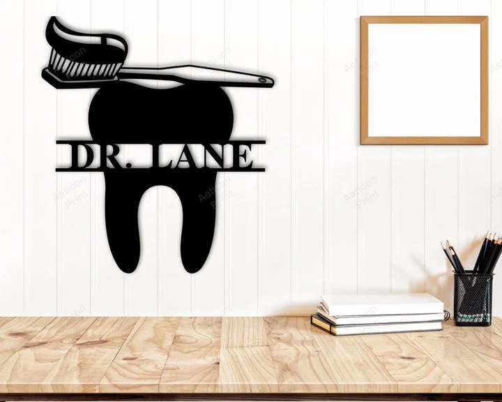 Personalized Dentist Name Metal Sign