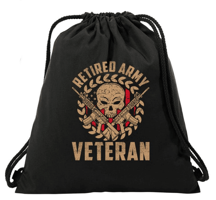 Army Retirement Drawstring Bag