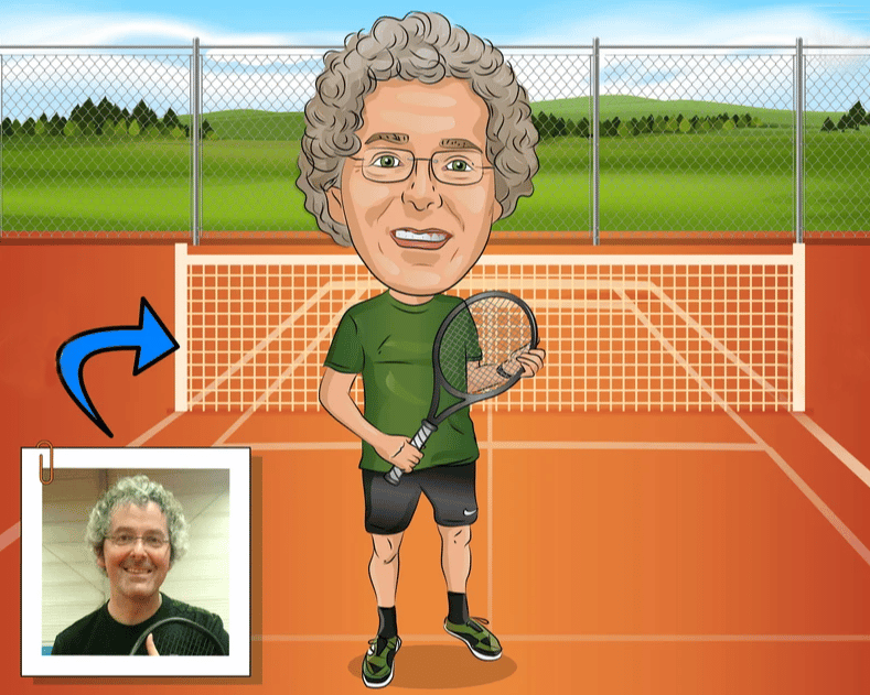 Custom Tennis Coach Caricature