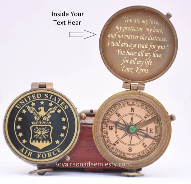 Engraved Air Force Compass