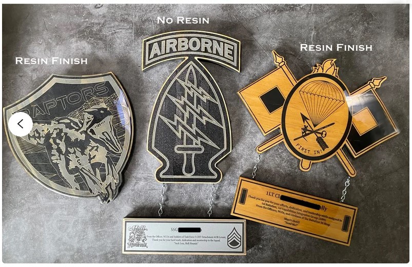 Personalized Wood Engraved Military Plaque