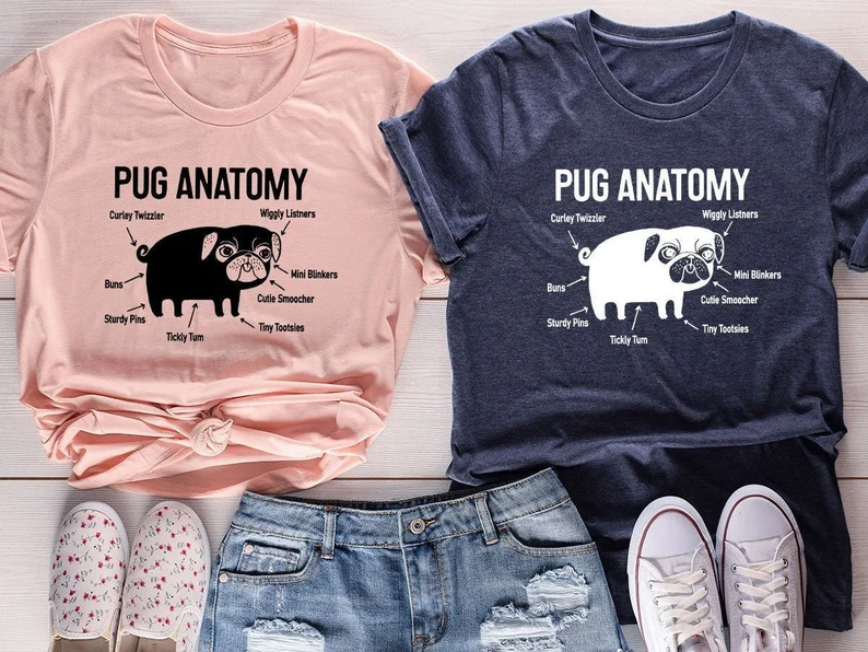 Pug Anatomy T shirt
