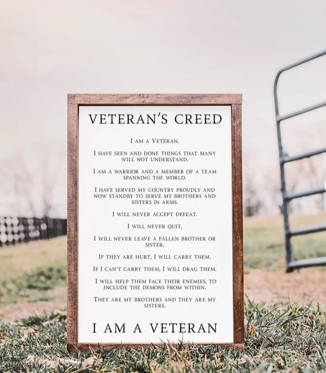 The Veterans Creed Wall Decor