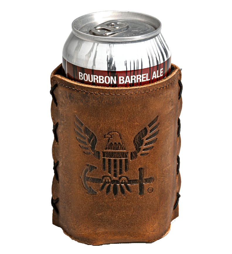 US Navy Leather Can Bottle Koozie