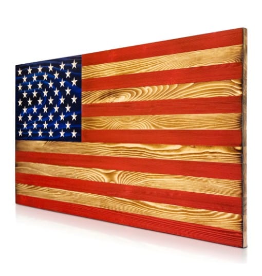 US Rustic Wood Flag