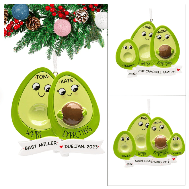 Avocado Expecting Parents Ornament