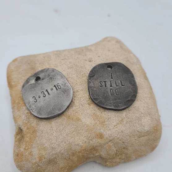 Coin Hand Stamped Iron Keychain