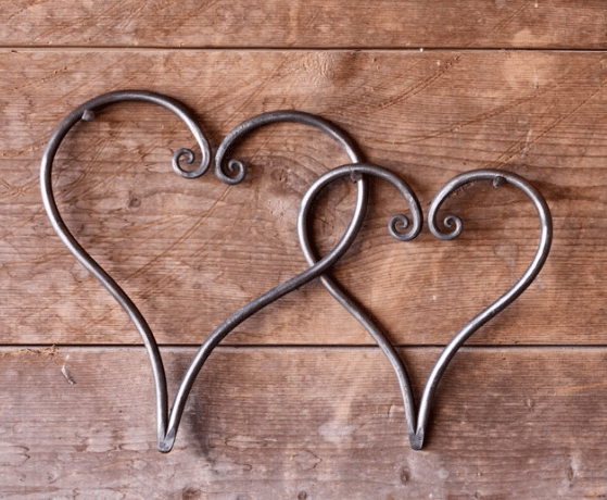 Forged Iron Linked Hearts