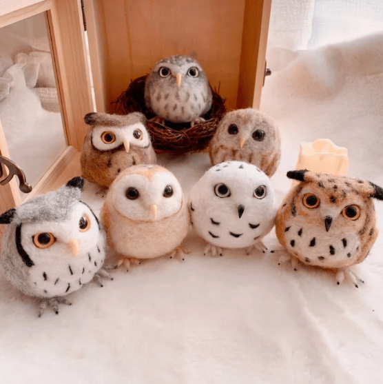 Owl Felt Sculptures
