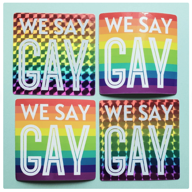 We Say Gay Rainbow Stickers