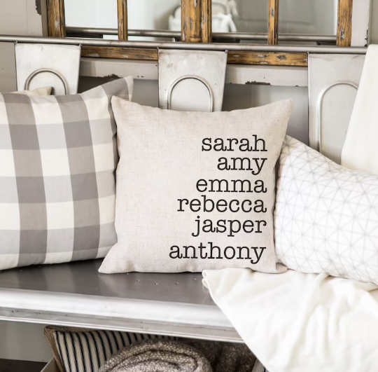Personalized Family Throw Pillow