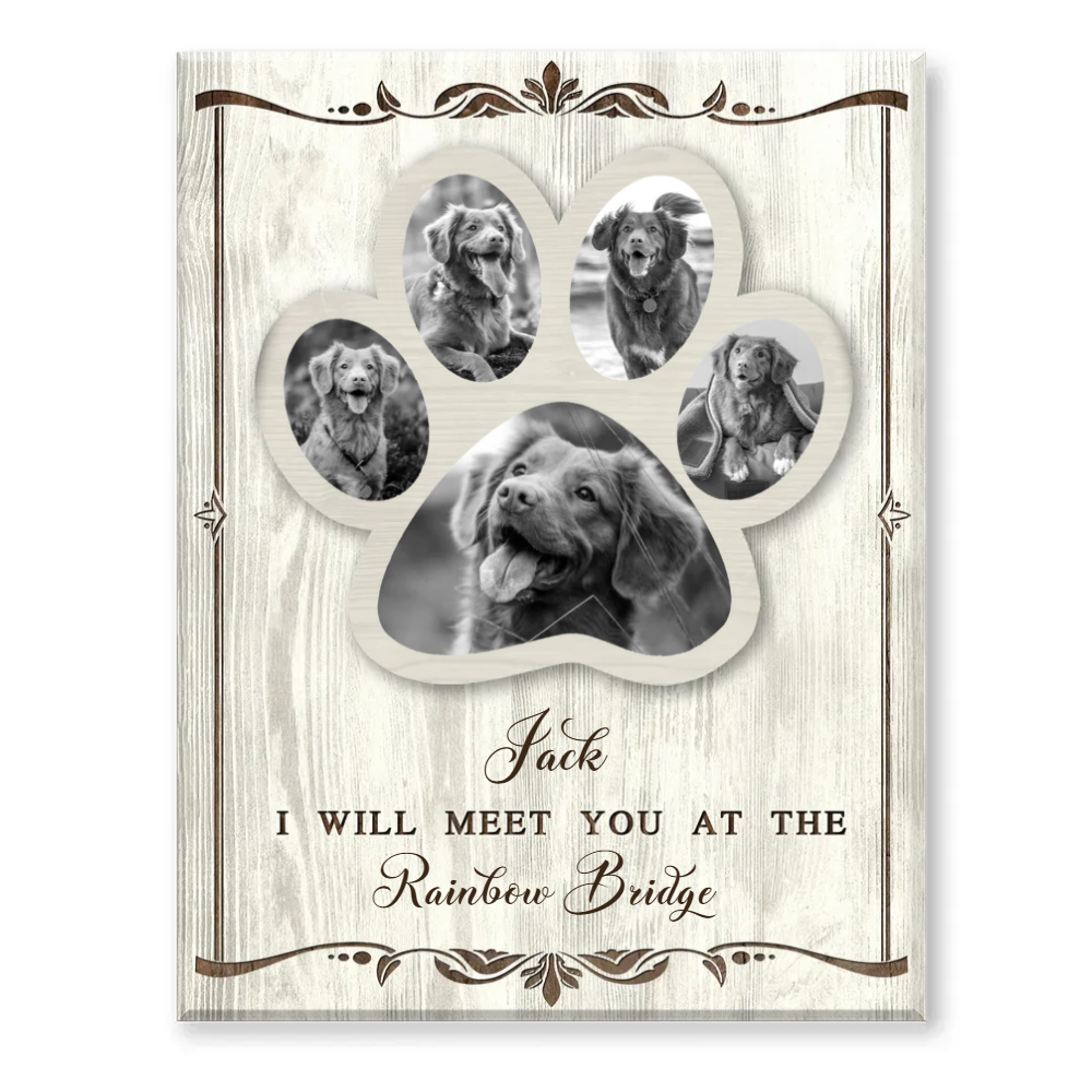 Canvas Dog Paw Print Memorial Collage