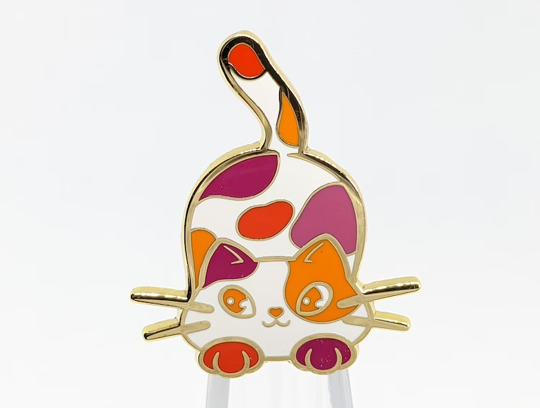 Lesbian Calico Cat Pin