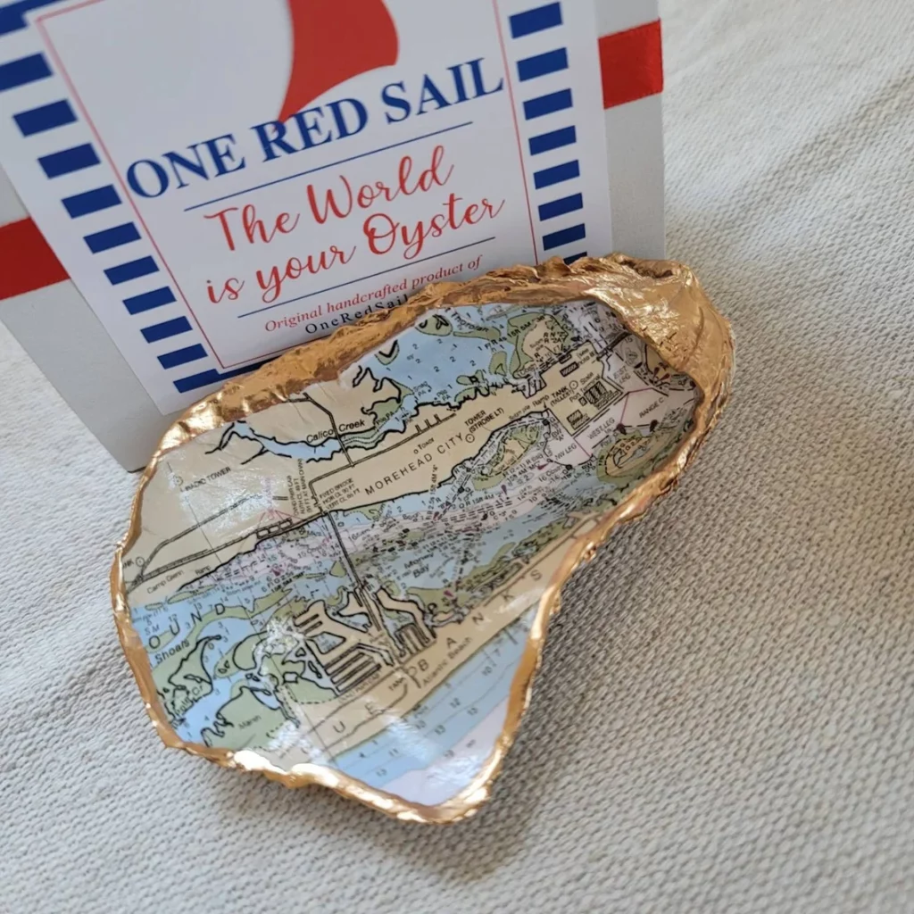 om Oyster Shell With Port Island or NOAA Display