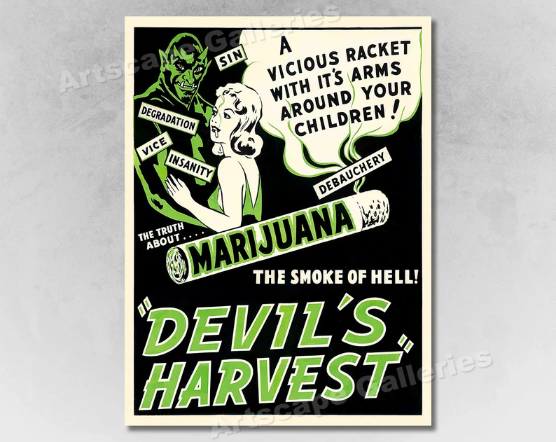 1942 Devils Harvest Vintage Marijuana Movie Poster