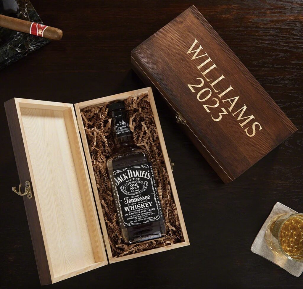 Custom Engraved Wooden Gift Box for Liquor Bottles Large