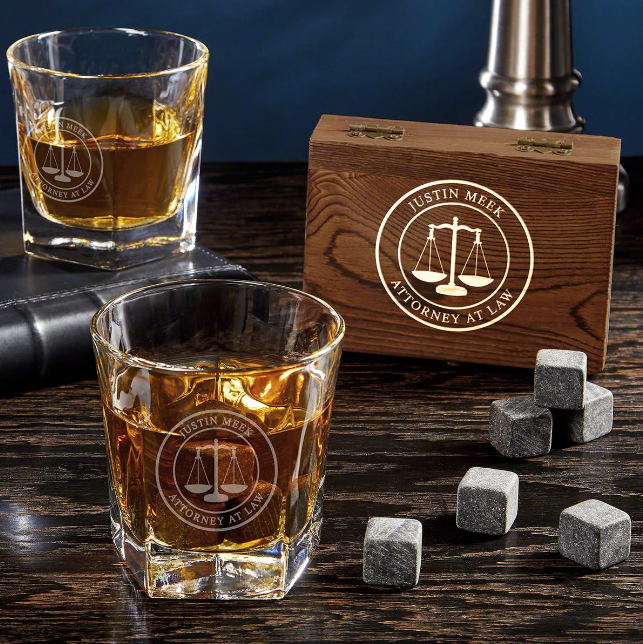 Scales of Justice Personalized Whiskey Gift
