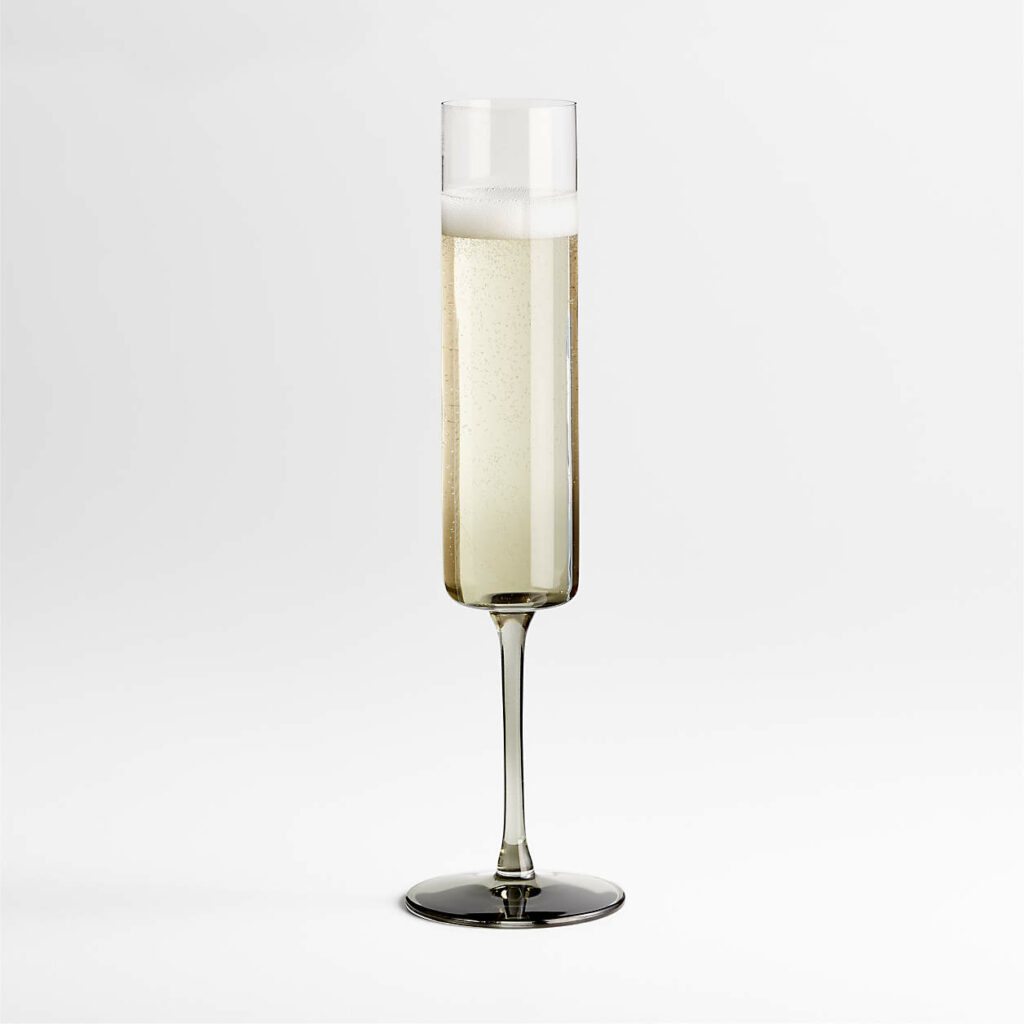 edge smoked champagne glass