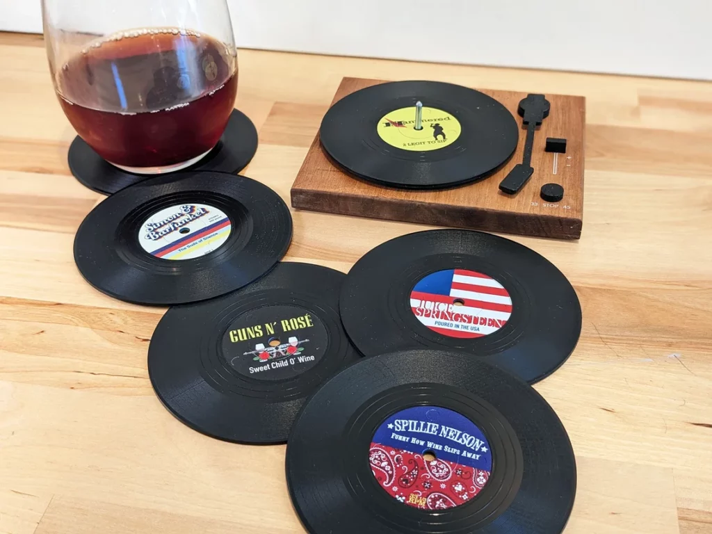 Funny Vinyl Record Coasters