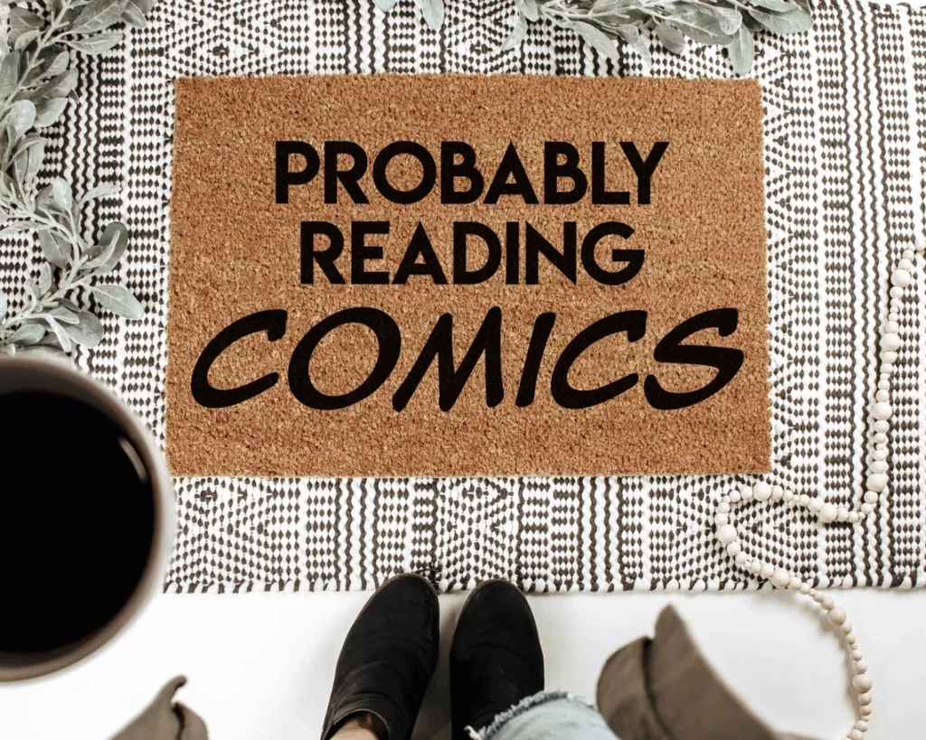Probably Reading Comics Doormat
