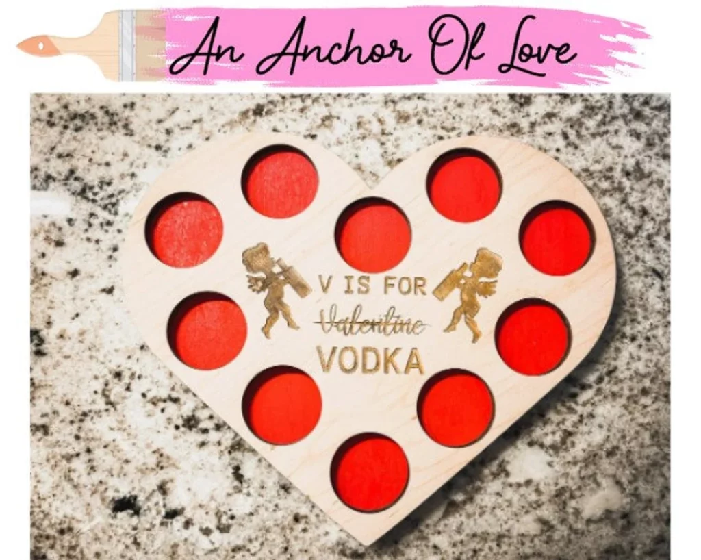 V is for Vodka drinking shot board