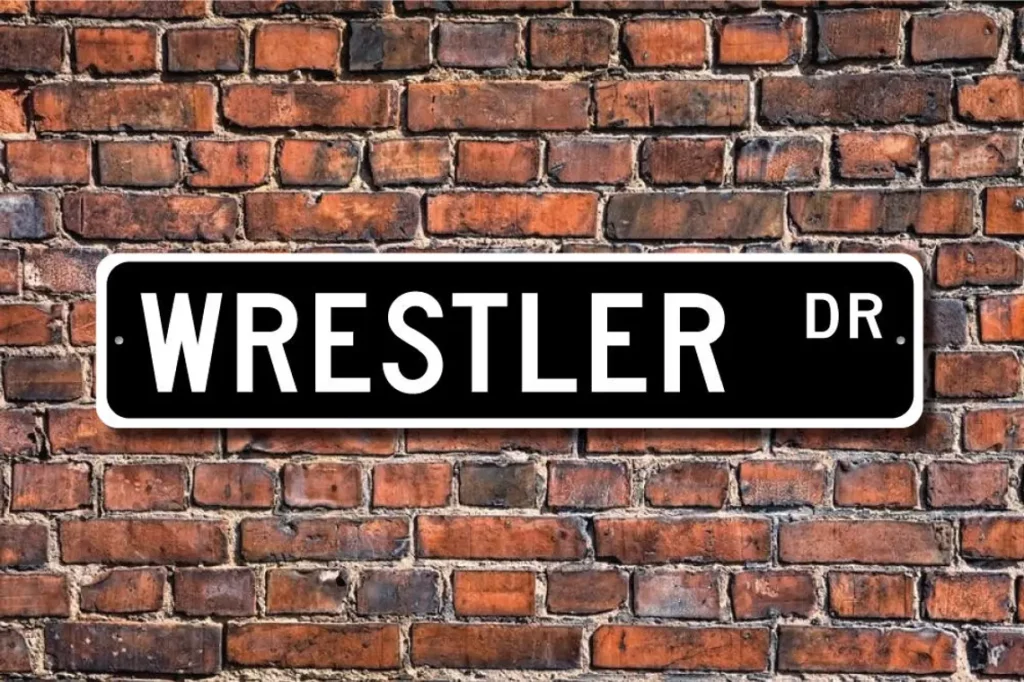 Wrestler Road Sign